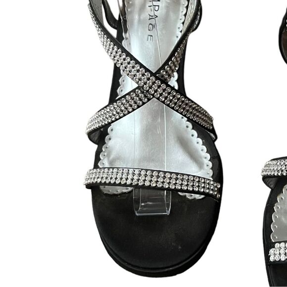 Black Satin & jeweled strap heals by Rampage Sz 9.5 nearly new! - Picture 3 of 16